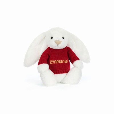 Jellycat Bashful Luxe Bunny Luna with Red Jumper Australia | 813492ILA